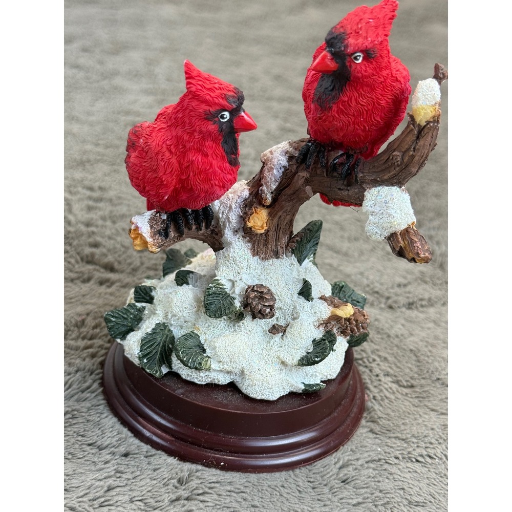 K's Collection Red Cardinal Pair‎ Winter Snow Figurine Christmas Decor 993751